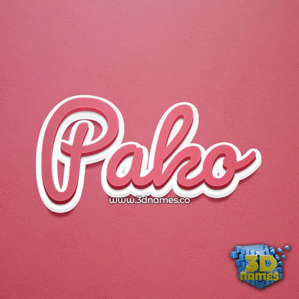 pako in Red Scribble style - 3D name wallpaper