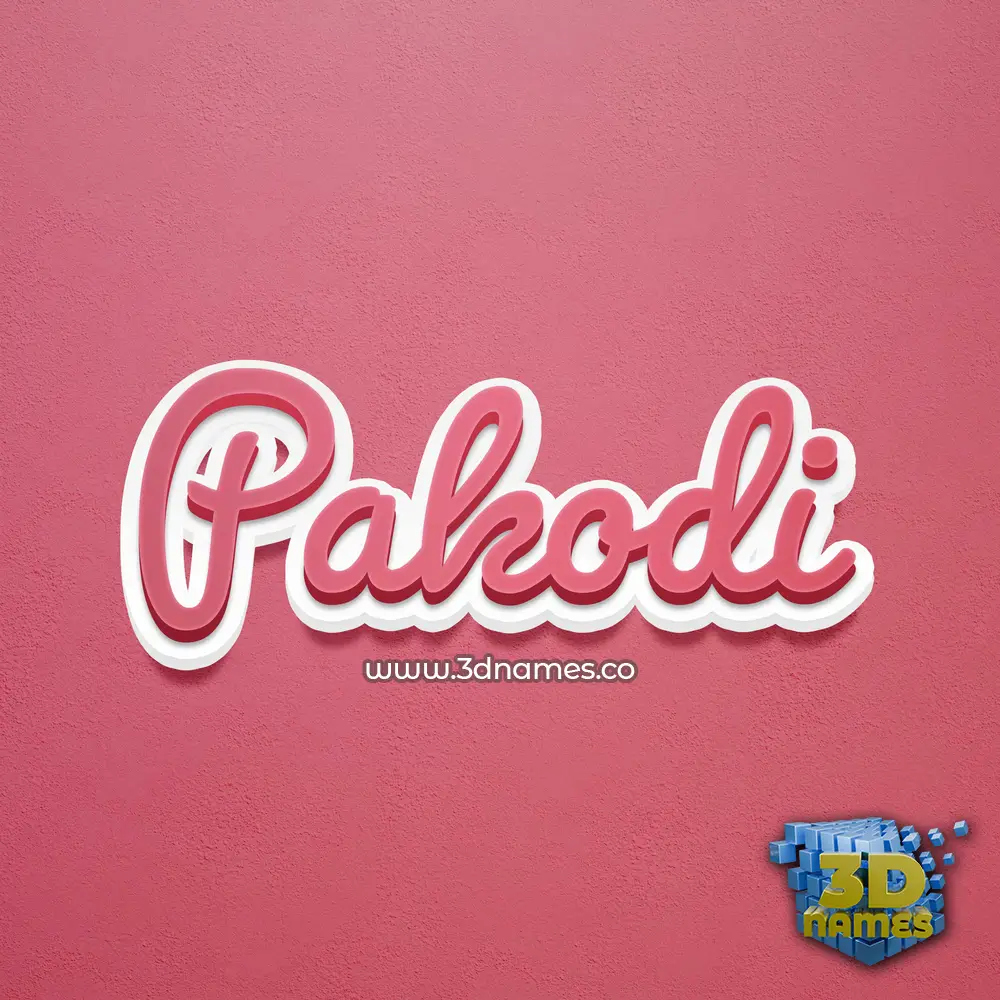 pakodi in Red Scribble style - 3D name wallpaper