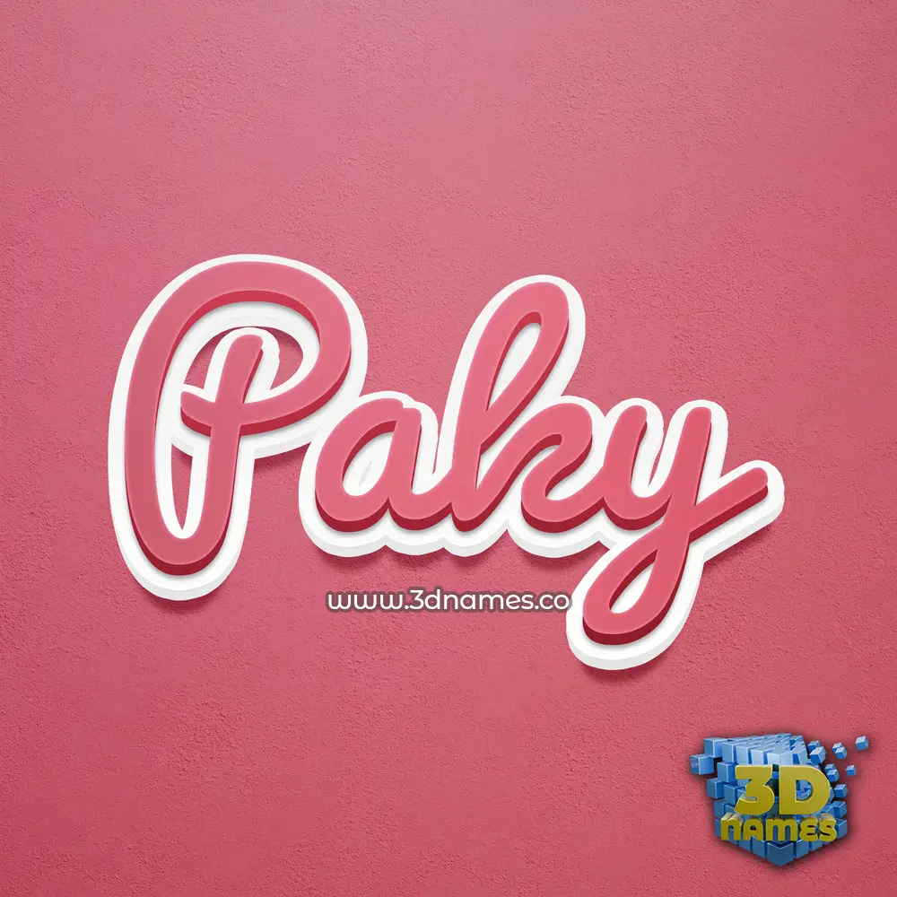 paky in Red Scribble style - 3D name wallpaper