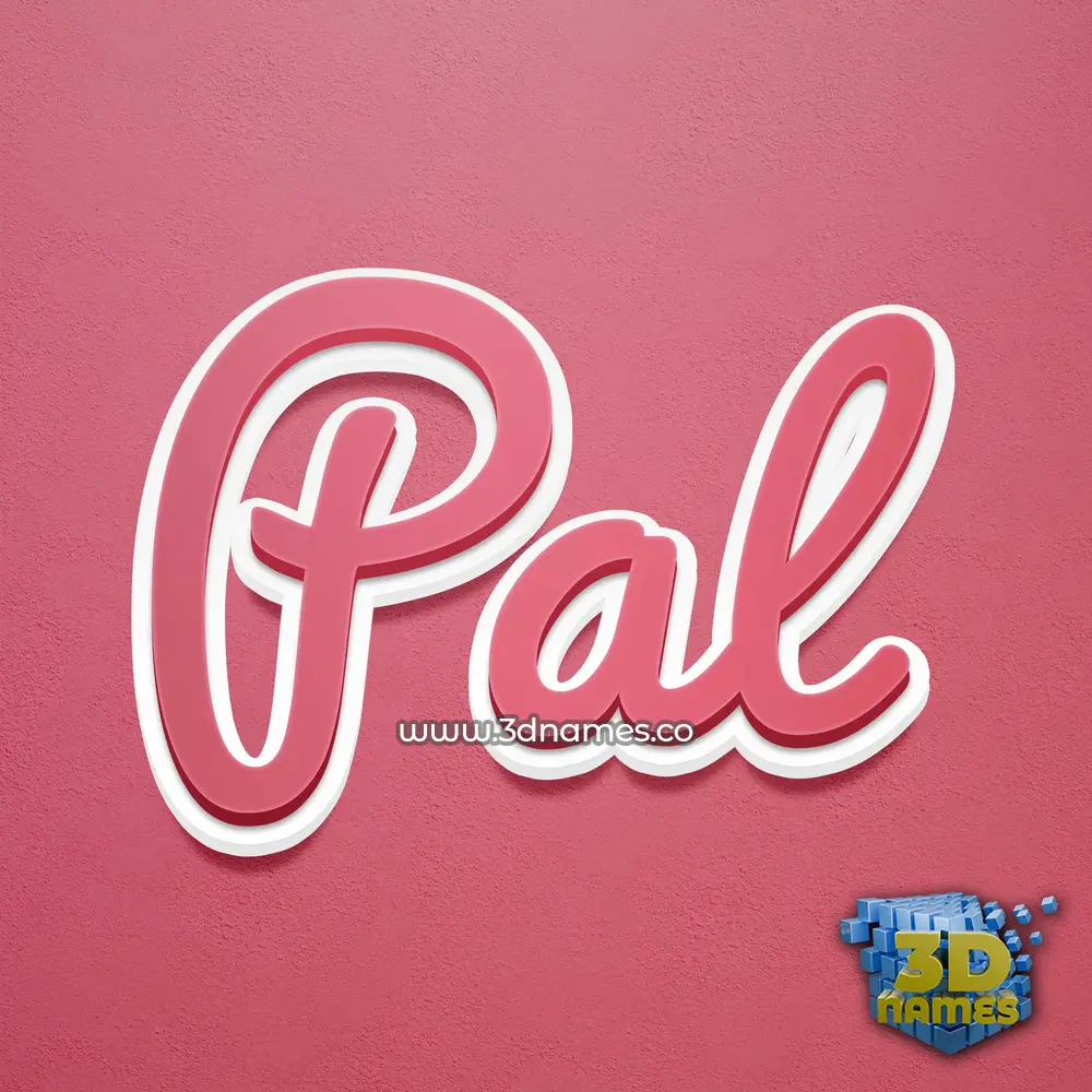 pal in Red Scribble style - 3D name wallpaper