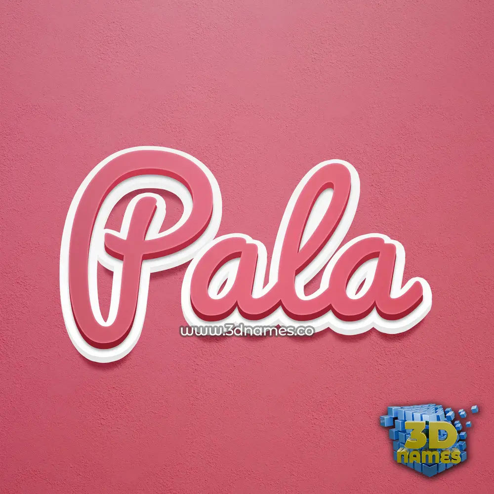 pala in Red Scribble style - 3D name wallpaper