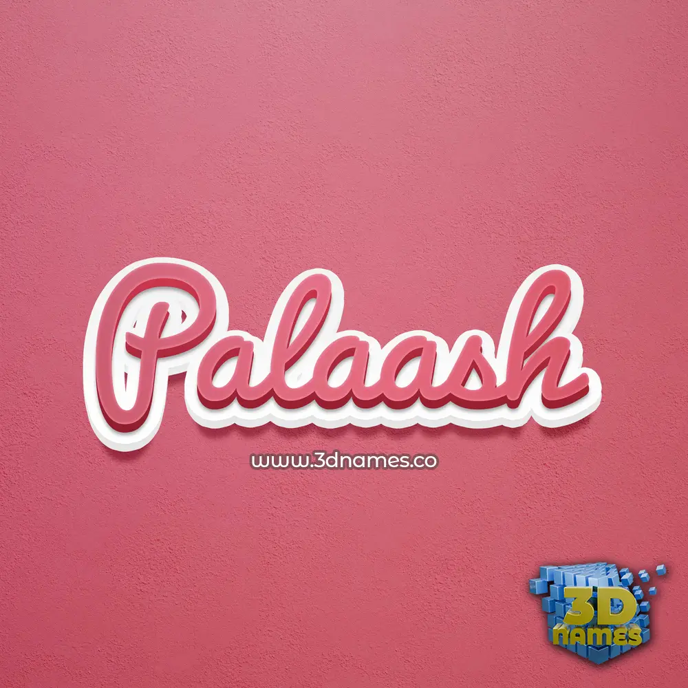 palaash in Red Scribble style - 3D name wallpaper