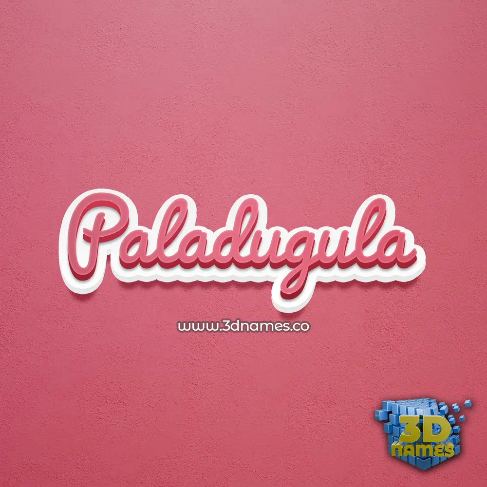 paladugula in Red Scribble style - 3D name wallpaper