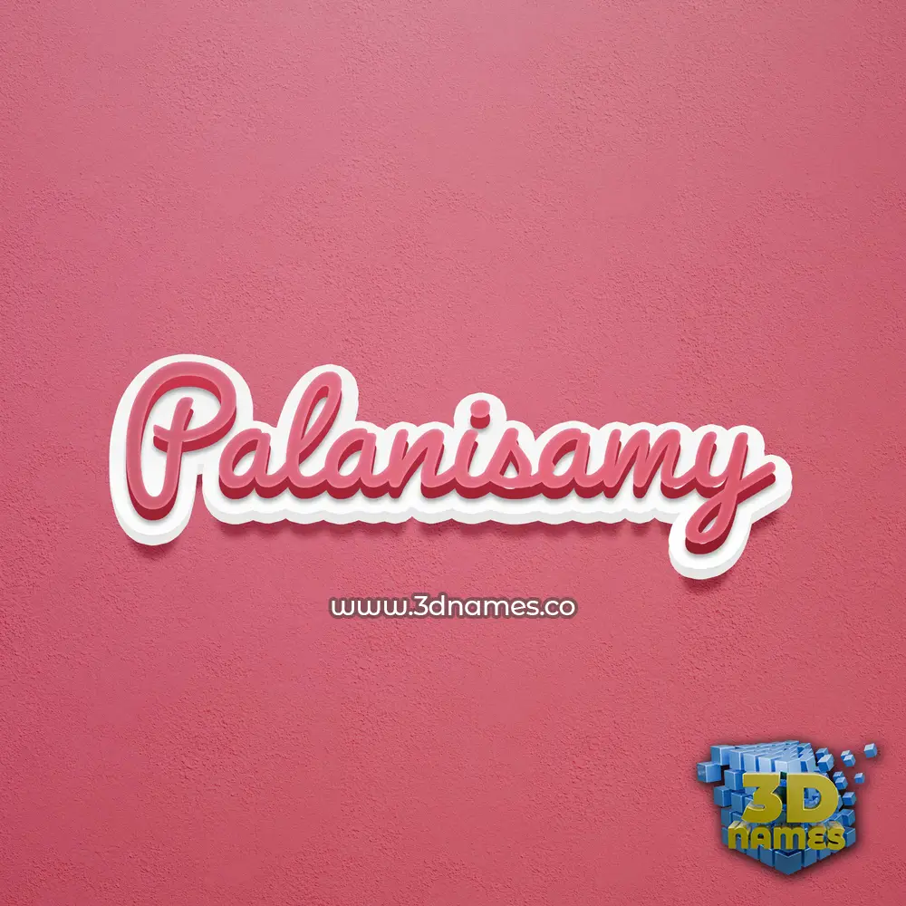 palanisamy in Red Scribble style - 3D name wallpaper