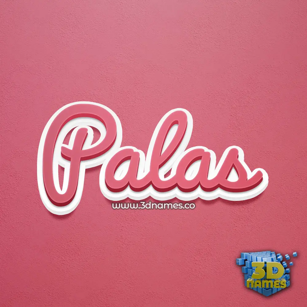 palas in Red Scribble style - 3D name wallpaper