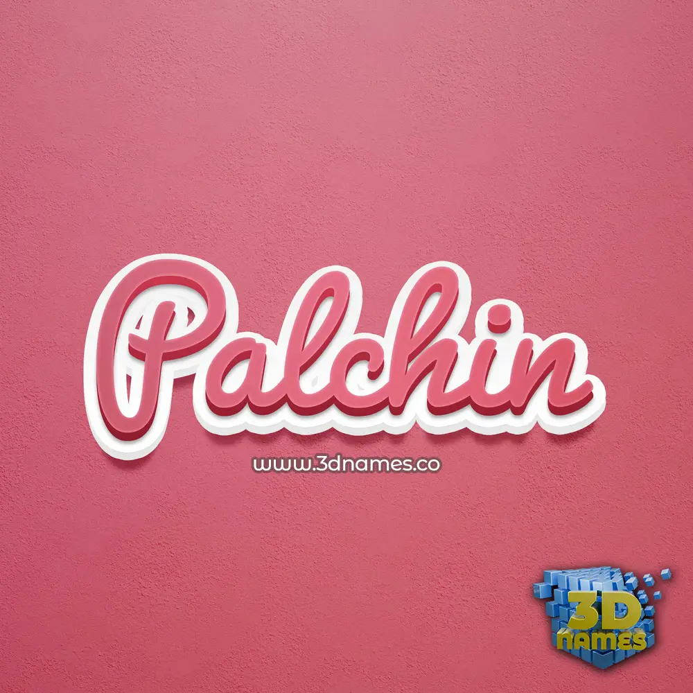 palchin in Red Scribble style - 3D name wallpaper