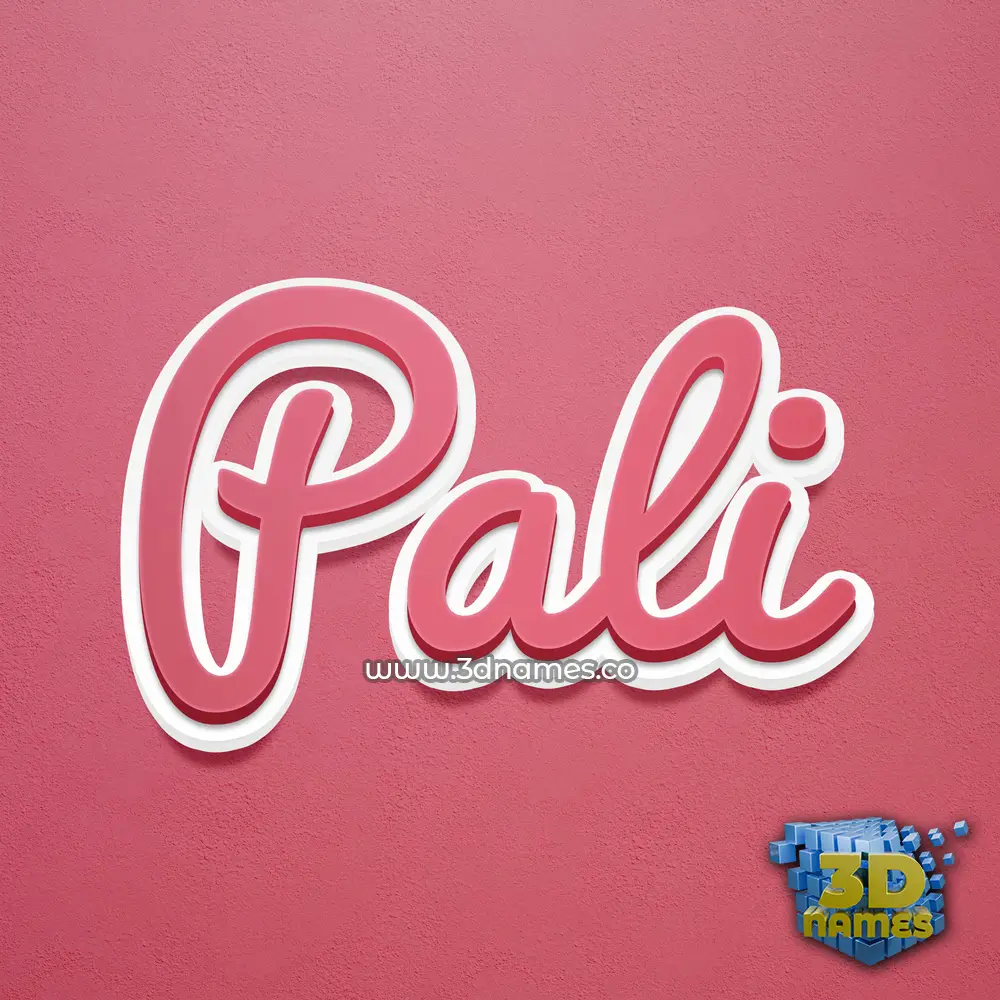 pali in Red Scribble style - 3D name wallpaper