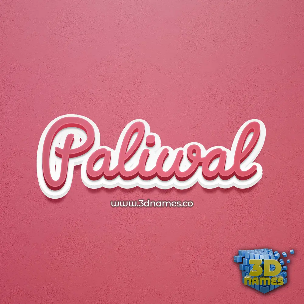 paliwal in Red Scribble style - 3D name wallpaper