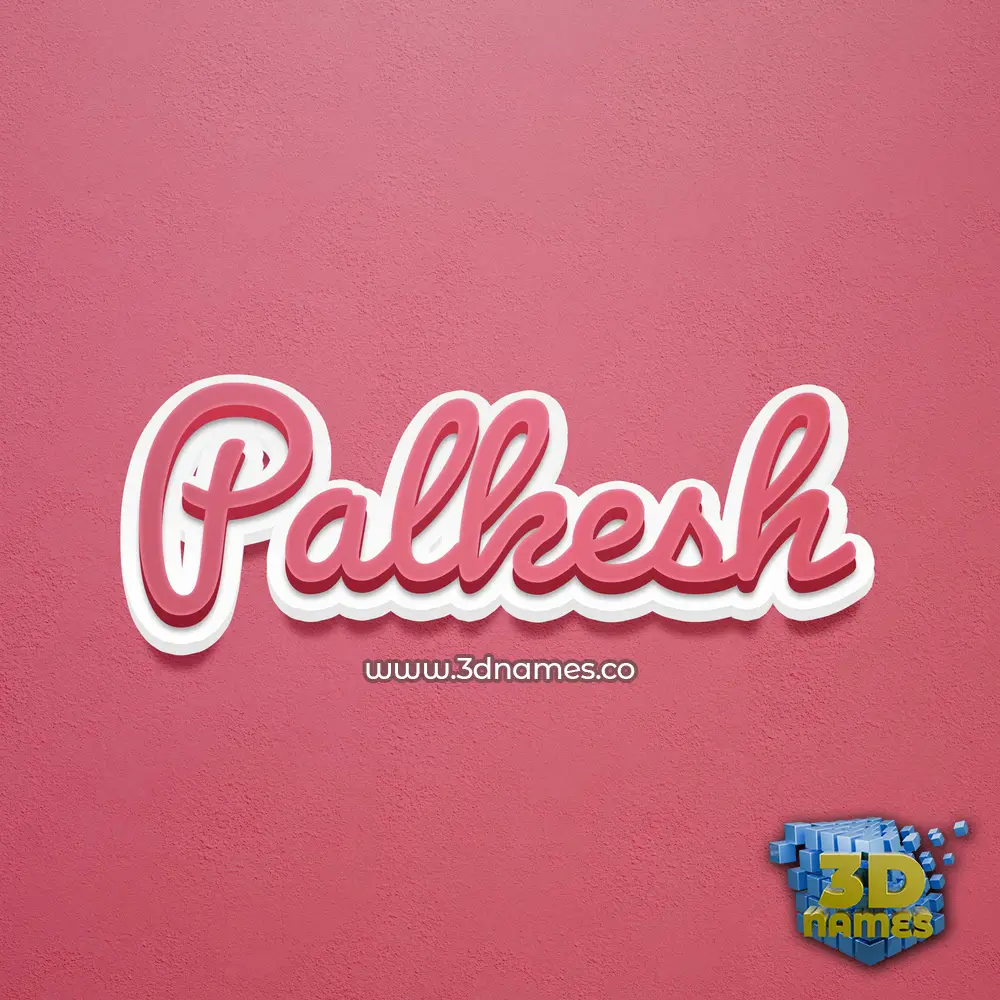 palkesh in Red Scribble style - 3D name wallpaper