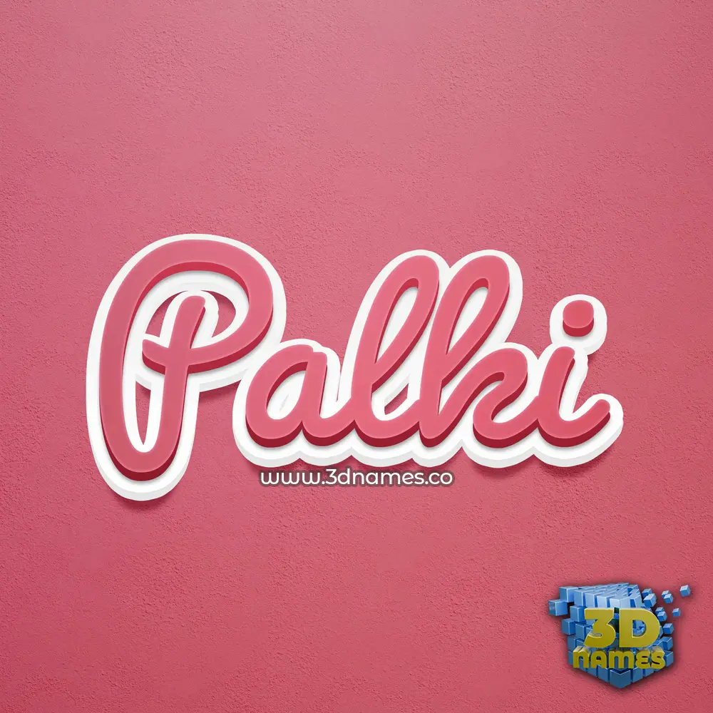 palki in Red Scribble style - 3D name wallpaper