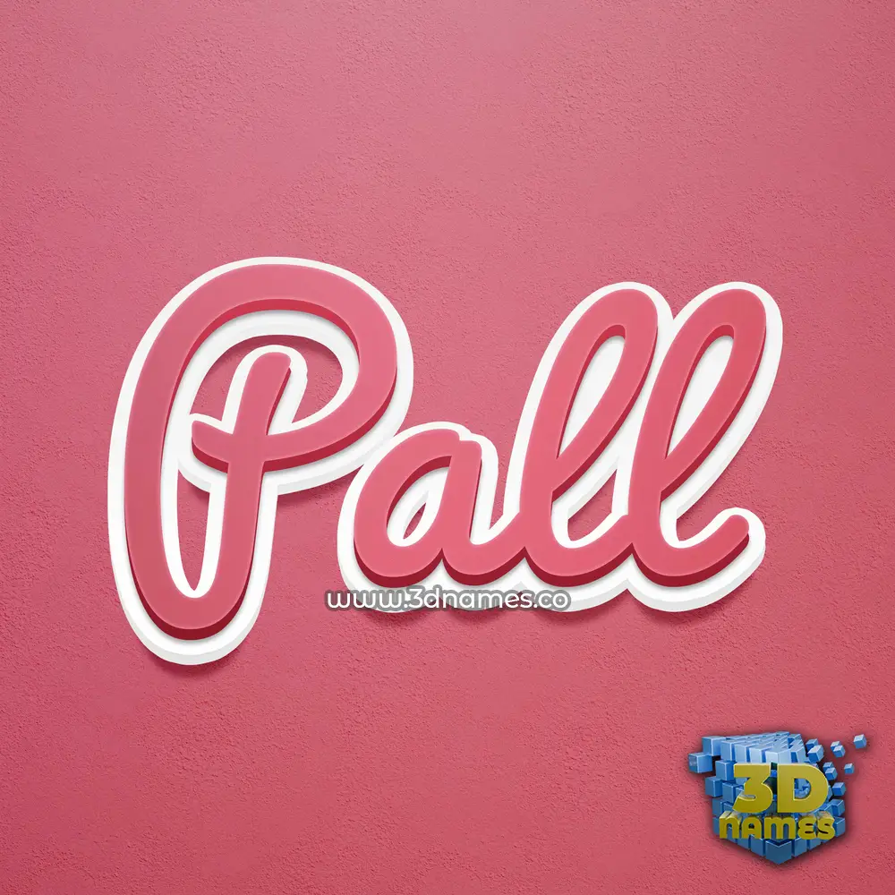 pall in Red Scribble style - 3D name wallpaper