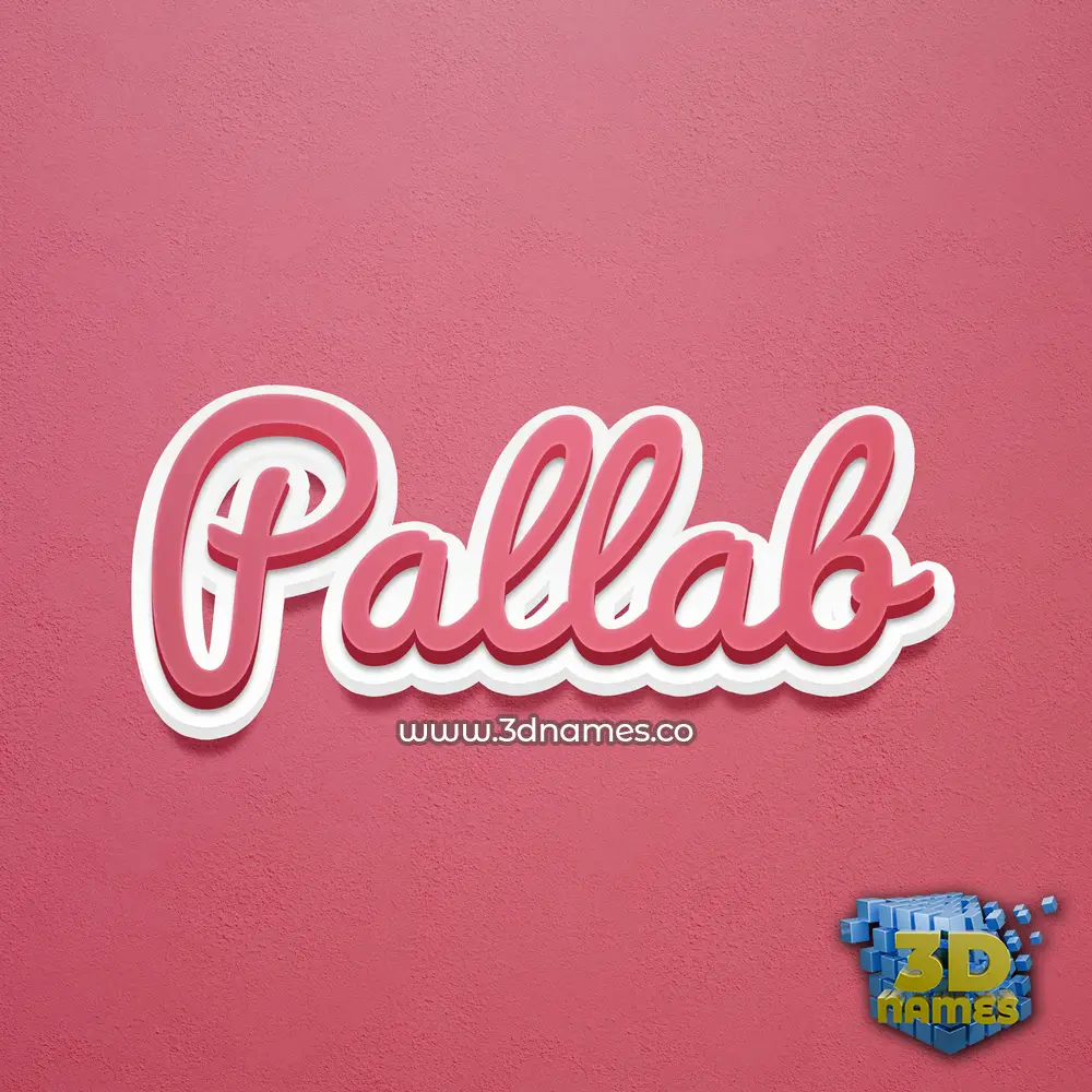 pallab in Red Scribble style - 3D name wallpaper