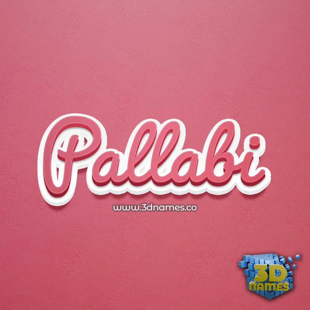 pallabi in Red Scribble style - 3D name wallpaper