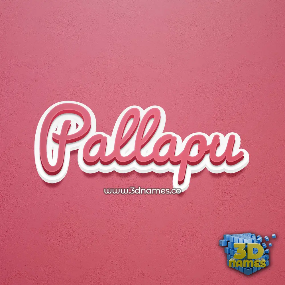 pallapu in Red Scribble style - 3D name wallpaper