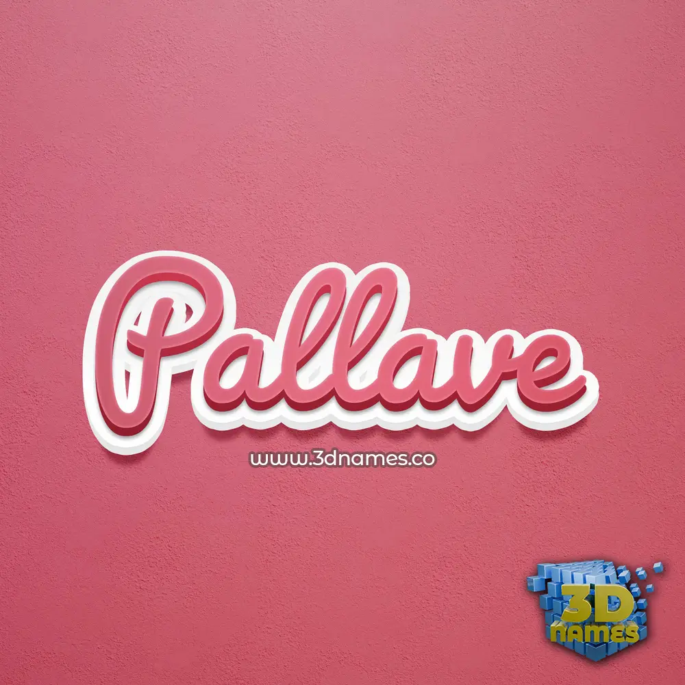 pallave in Red Scribble style - 3D name wallpaper