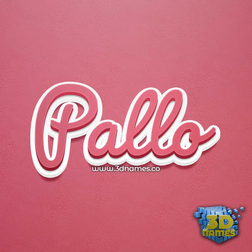 pallo in Red Scribble style - 3D name wallpaper