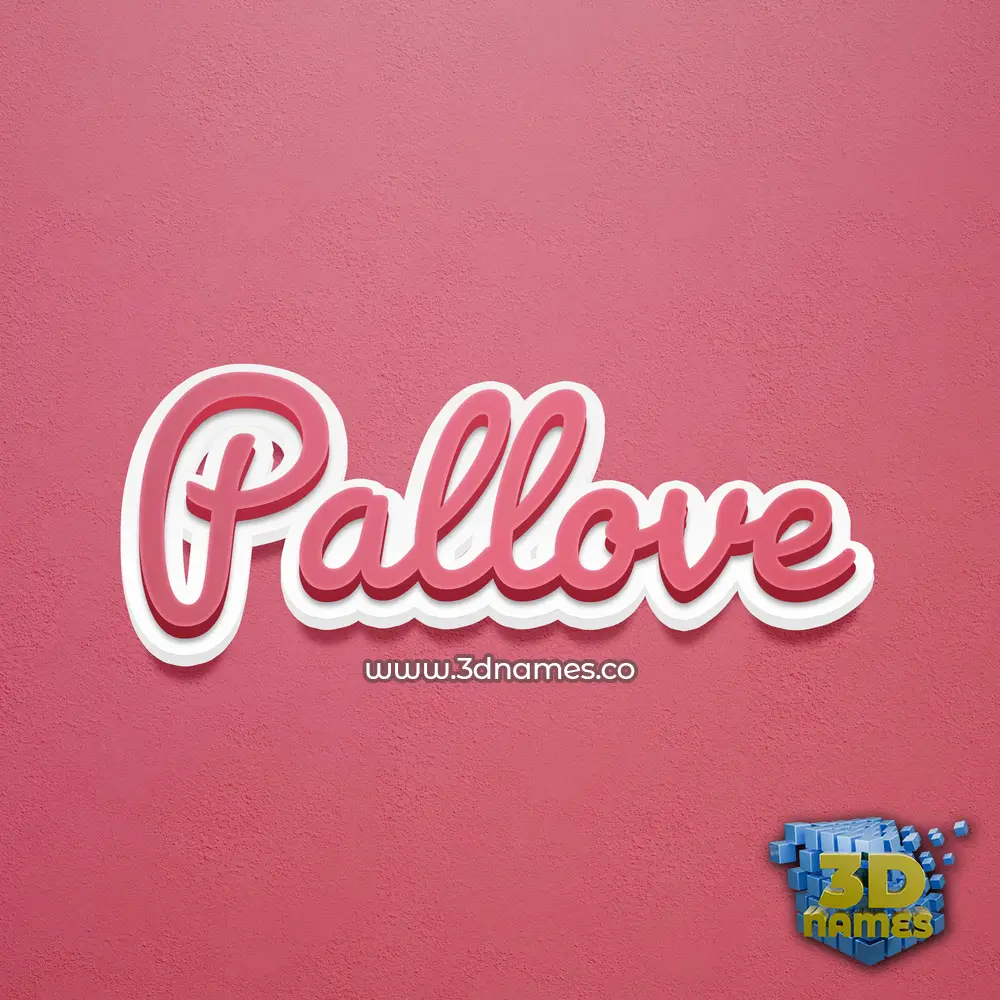 pallove in Red Scribble style - 3D name wallpaper