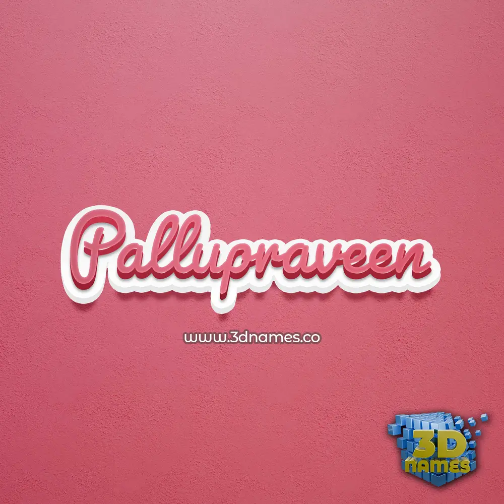 pallupraveen in Red Scribble style - 3D name wallpaper