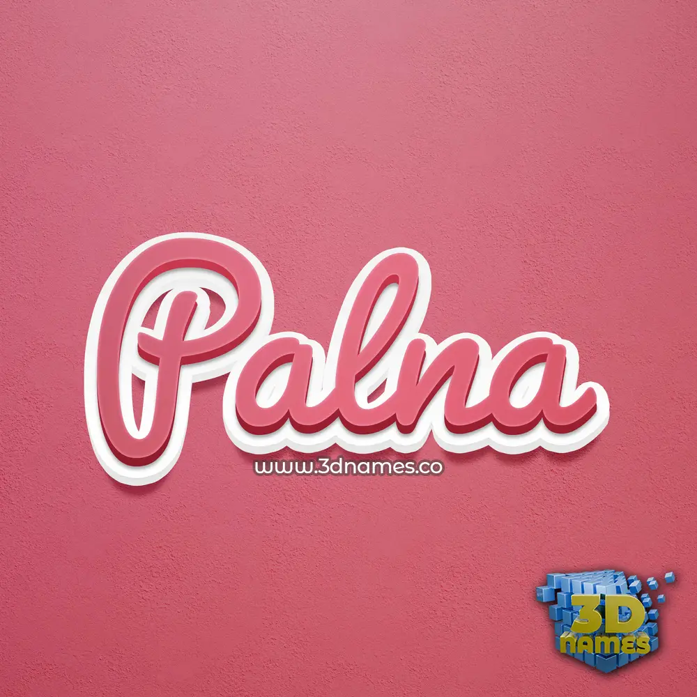 palna in Red Scribble style - 3D name wallpaper