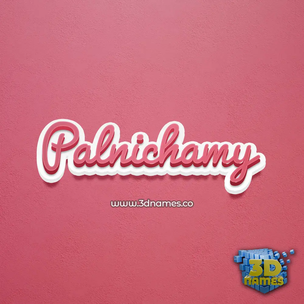palnichamy in Red Scribble style - 3D name wallpaper