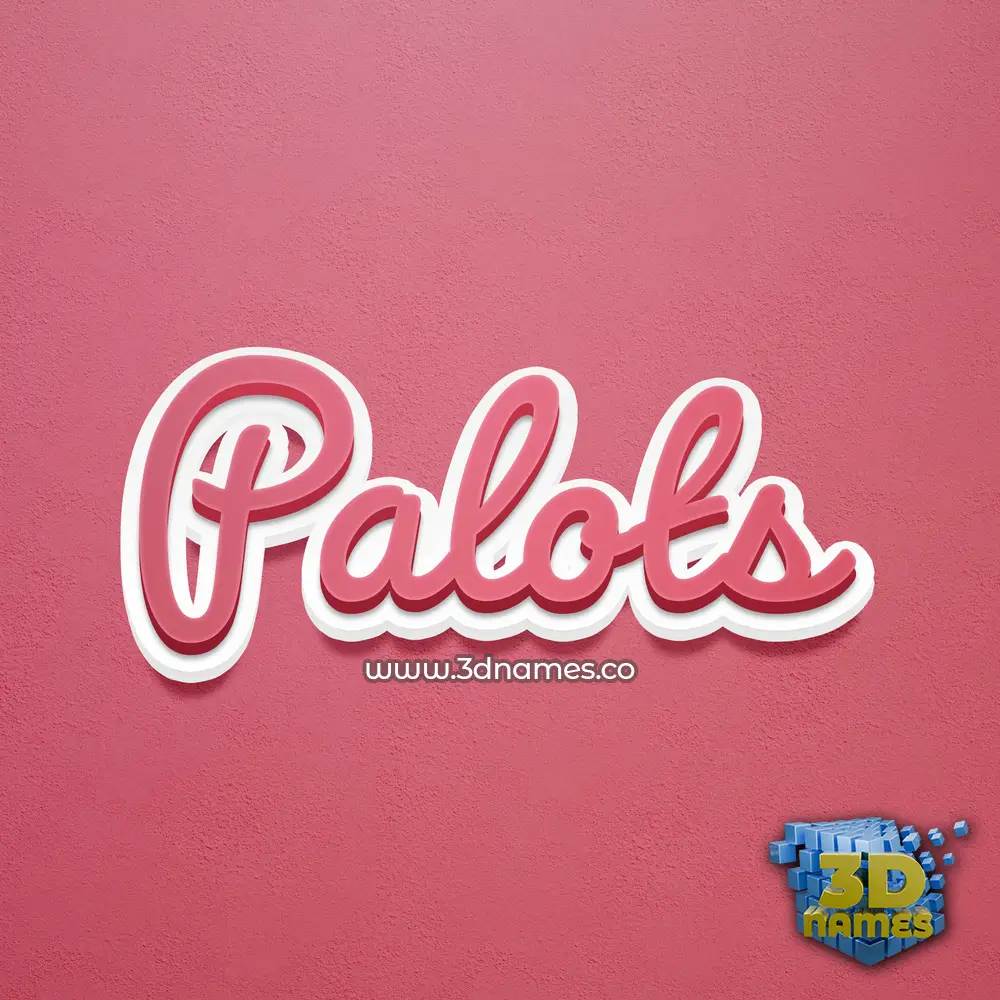 palots in Red Scribble style - 3D name wallpaper