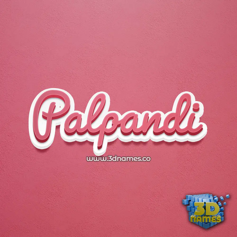 palpandi in Red Scribble style - 3D name wallpaper