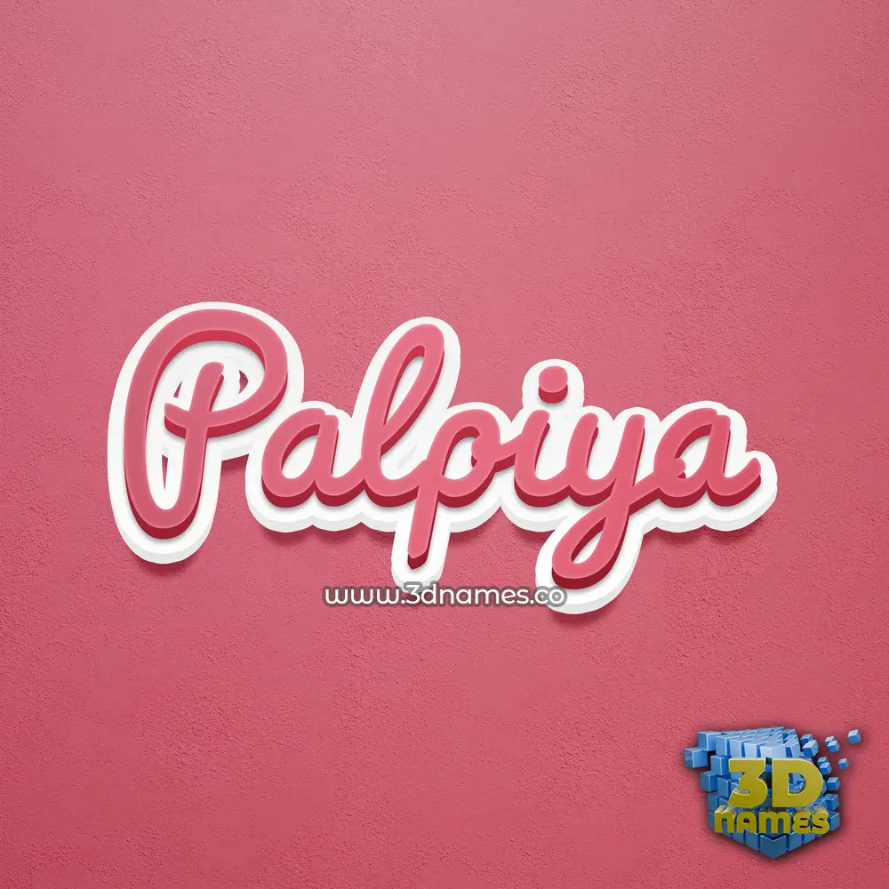 palpiya in Red Scribble style - 3D name wallpaper