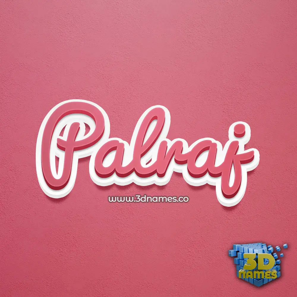 palraj in Red Scribble style - 3D name wallpaper