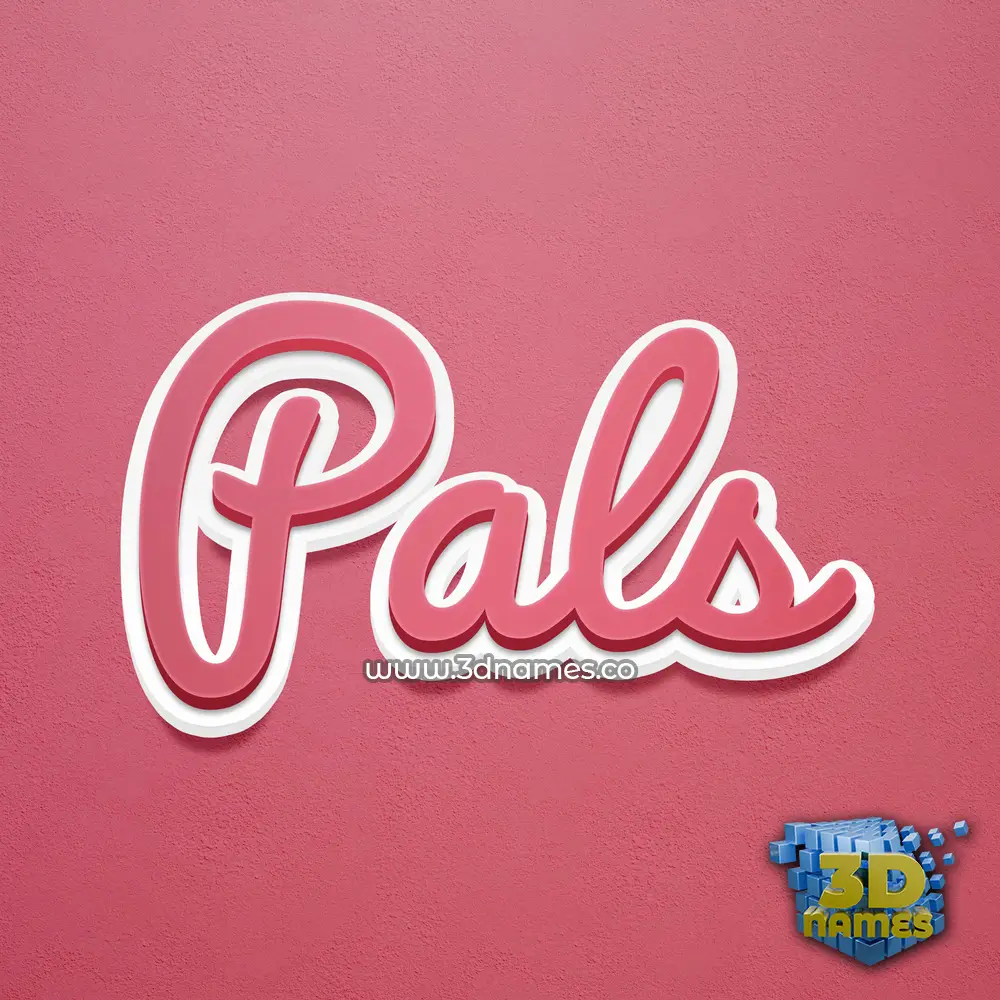 pals in Red Scribble style - 3D name wallpaper