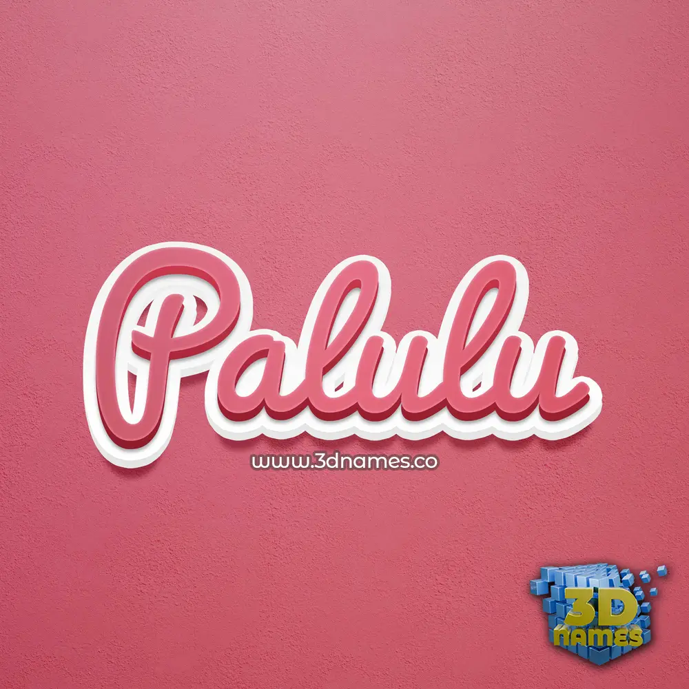 palulu in Red Scribble style - 3D name wallpaper