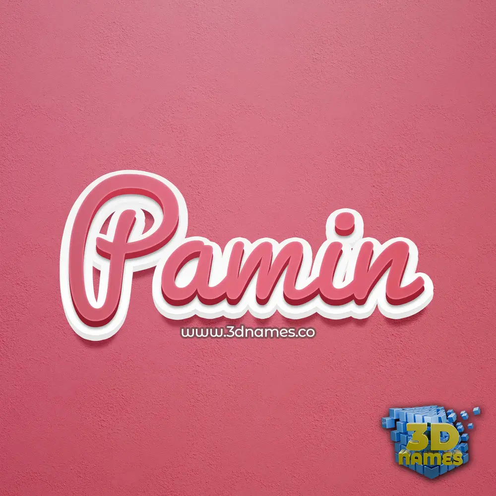 pamin in Red Scribble style - 3D name wallpaper