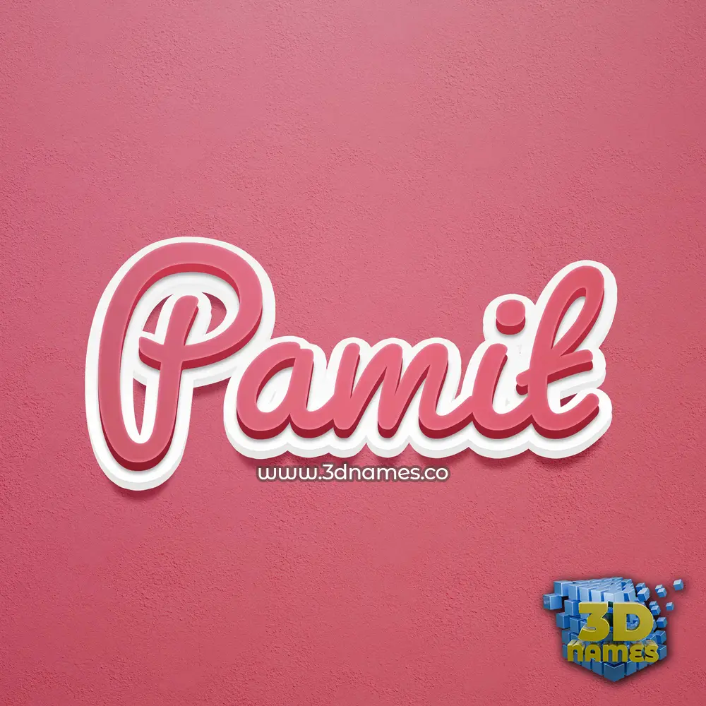 pamit in Red Scribble style - 3D name wallpaper