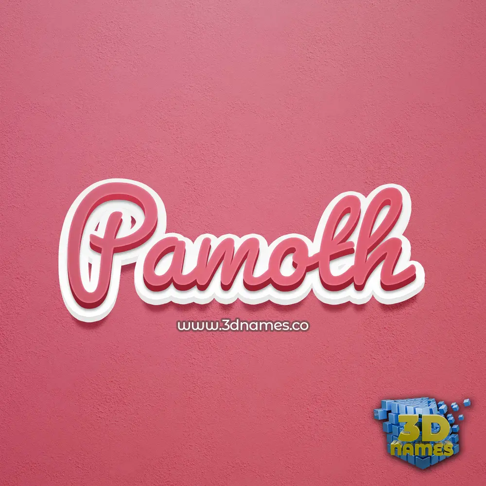 pamoth in Red Scribble style - 3D name wallpaper