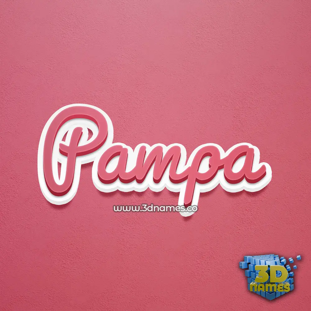 pampa in Red Scribble style - 3D name wallpaper