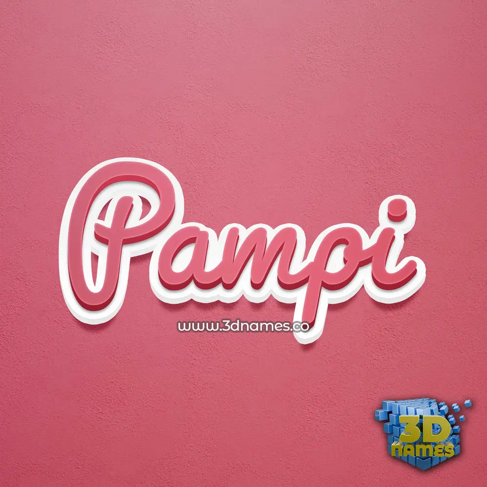 pampi in Red Scribble style - 3D name wallpaper