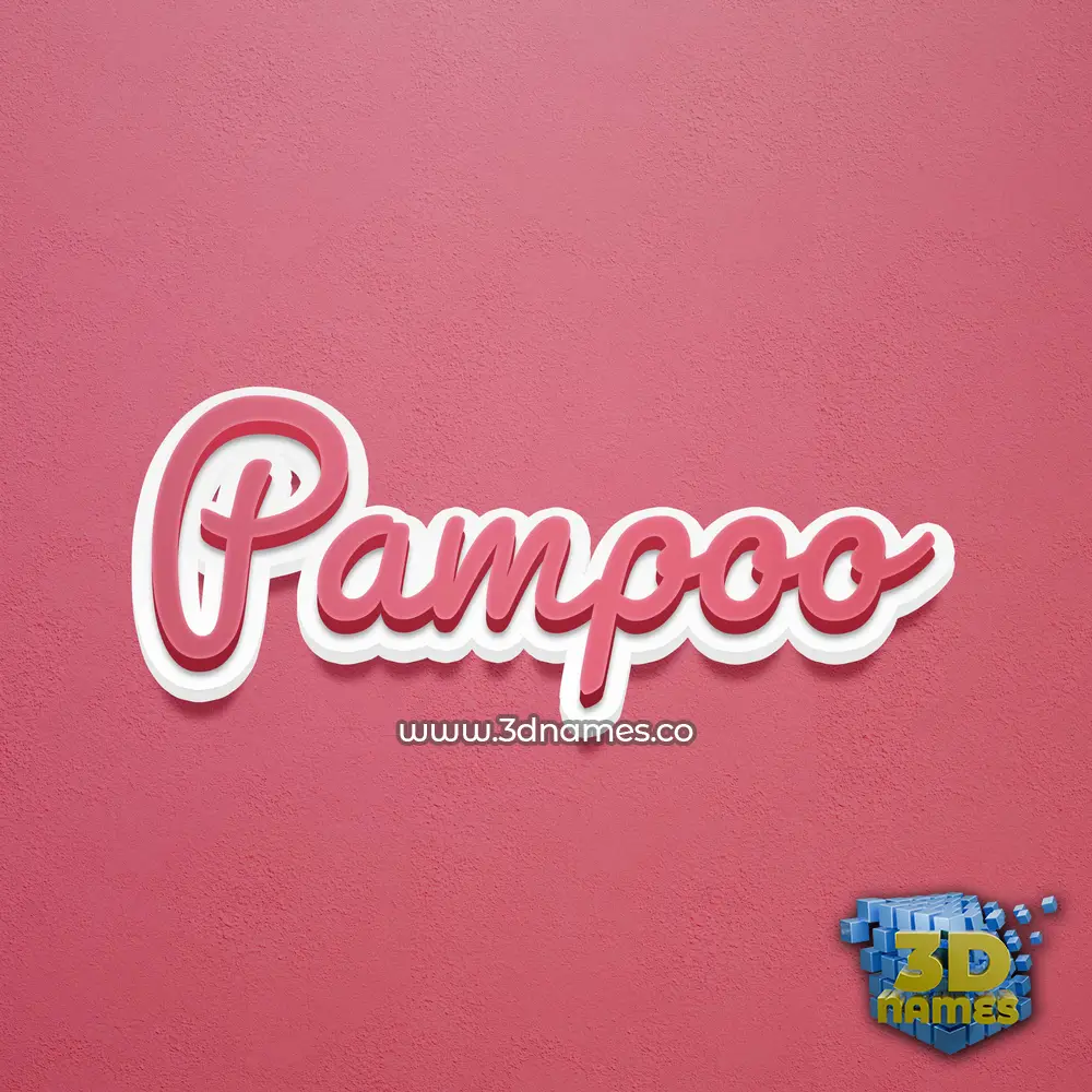 pampoo in Red Scribble style - 3D name wallpaper
