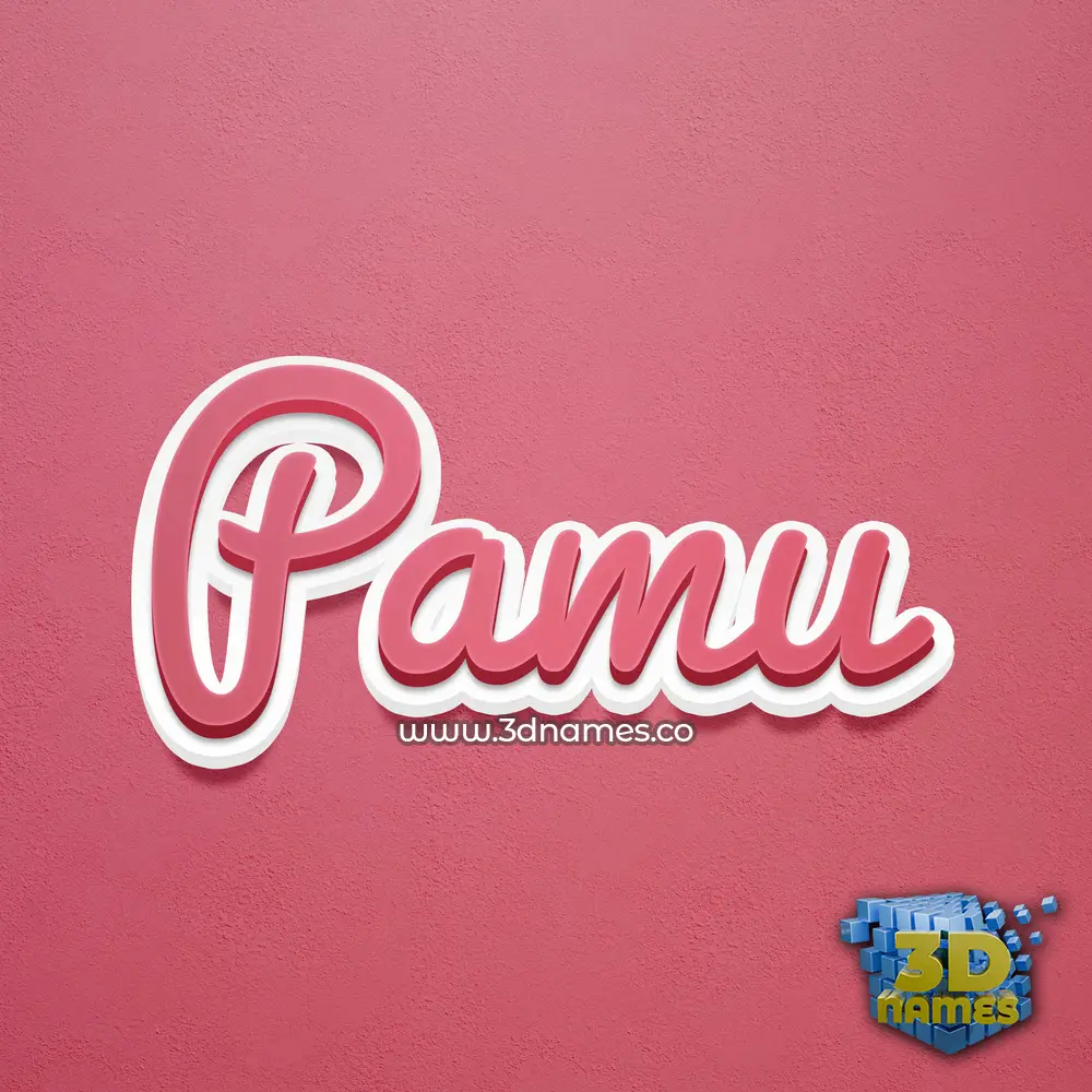 pamu in Red Scribble style - 3D name wallpaper