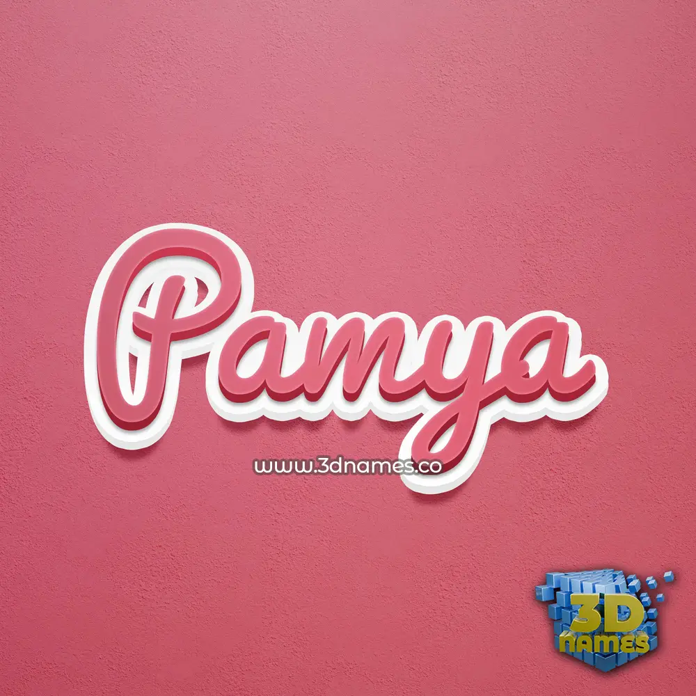 pamya in Red Scribble style - 3D name wallpaper