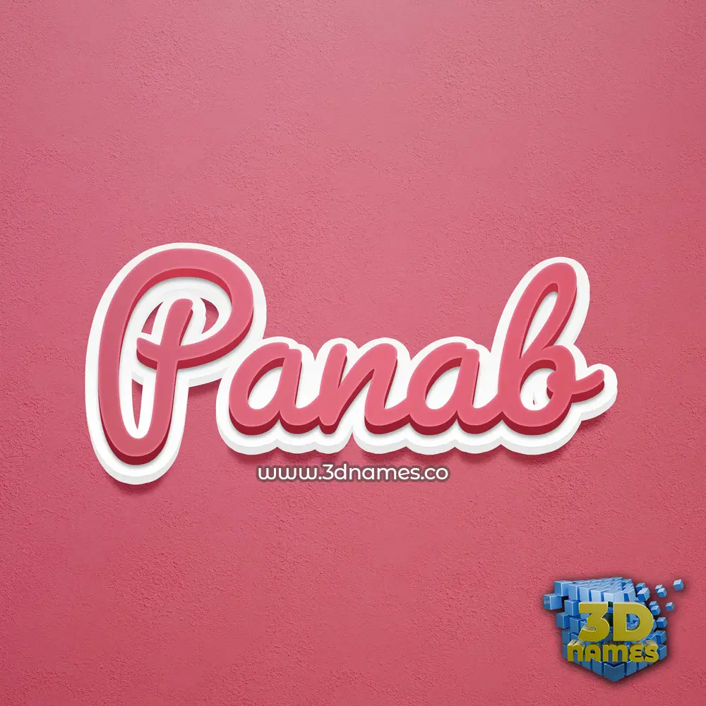 panab in Red Scribble style - 3D name wallpaper