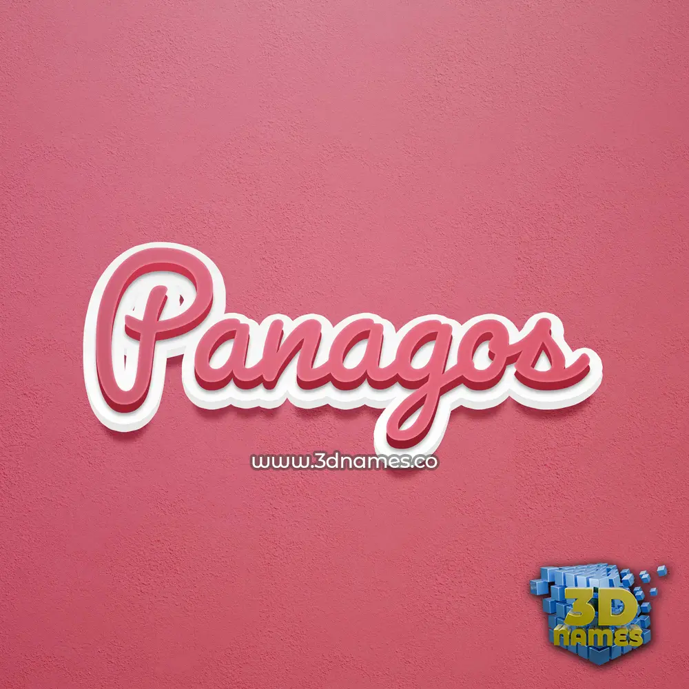 panagos in Red Scribble style - 3D name wallpaper