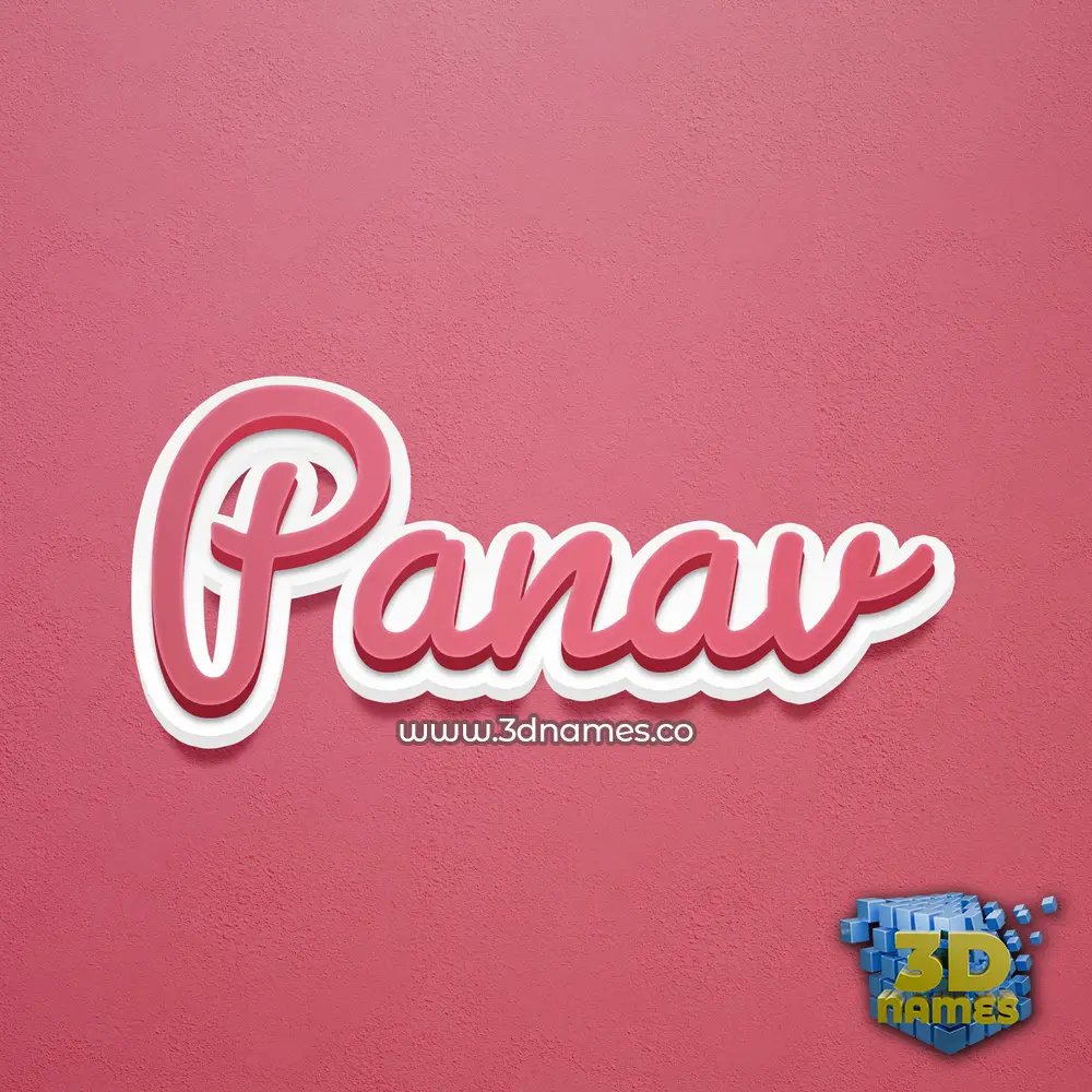 panav in Red Scribble style - 3D name wallpaper