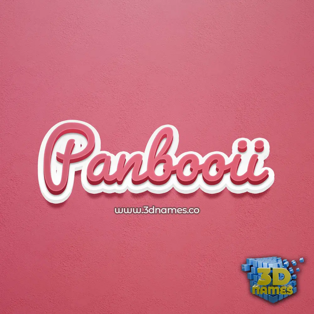 panbooii in Red Scribble style - 3D name wallpaper