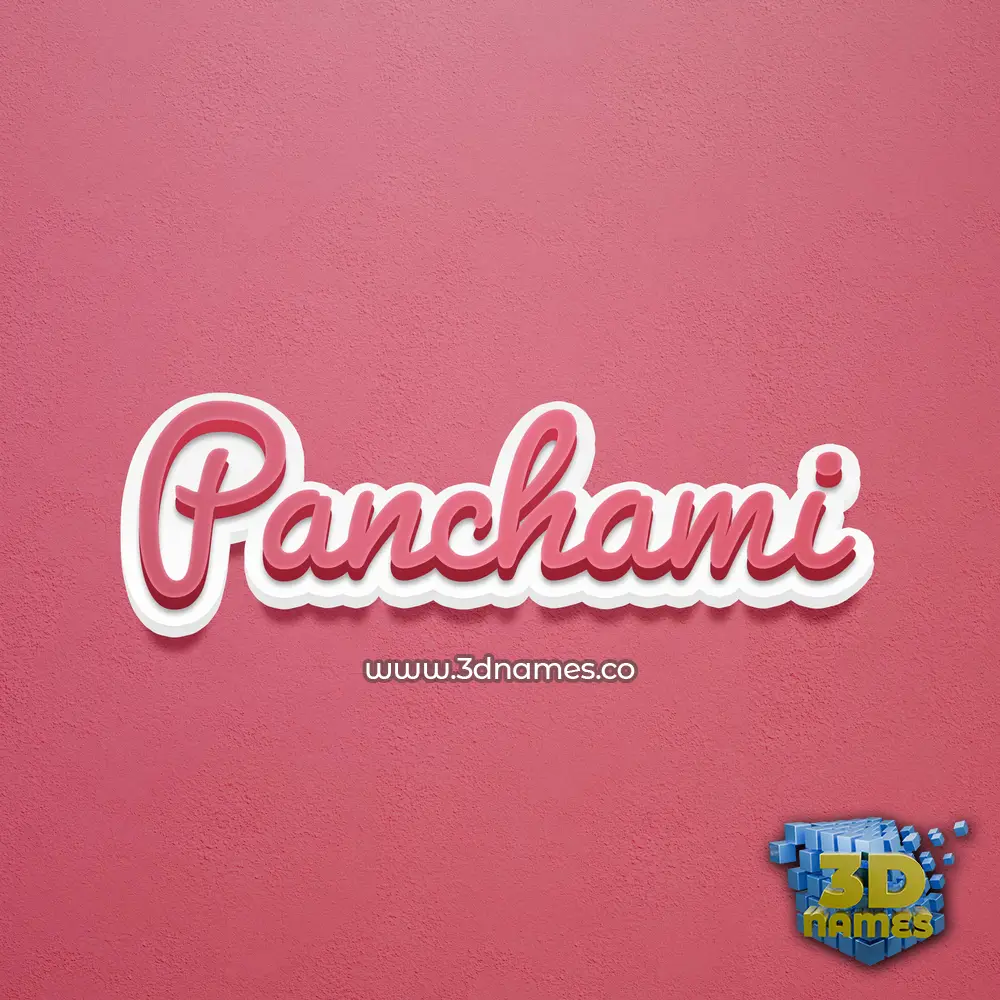 panchami in Red Scribble style - 3D name wallpaper