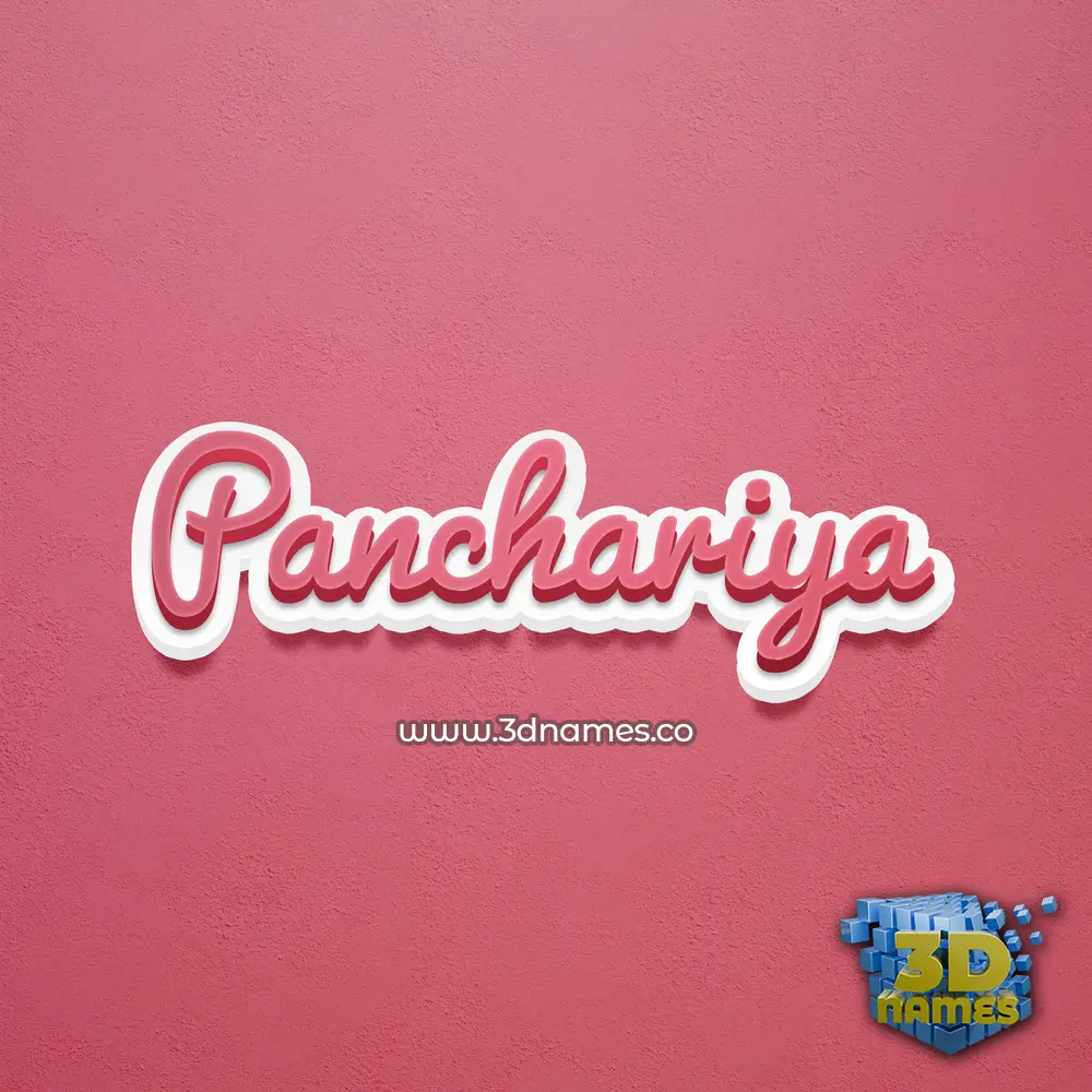 panchariya in Red Scribble style - 3D name wallpaper