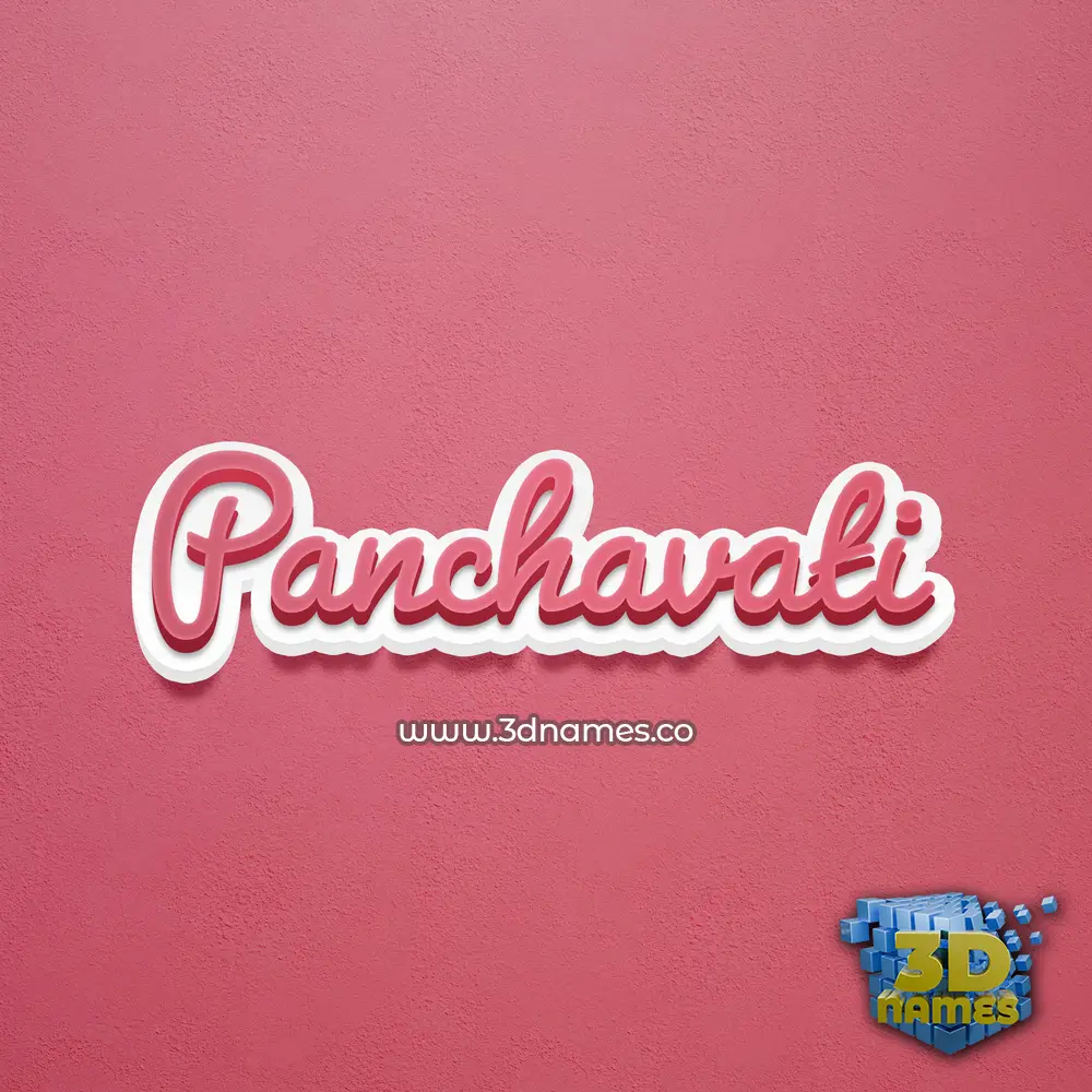 panchavati in Red Scribble style - 3D name wallpaper