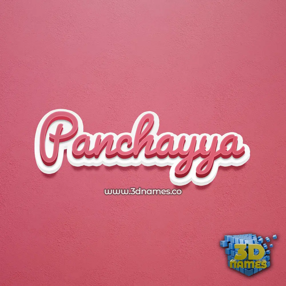 panchayya in Red Scribble style - 3D name wallpaper