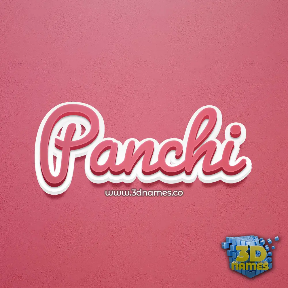 panchi in Red Scribble style - 3D name wallpaper
