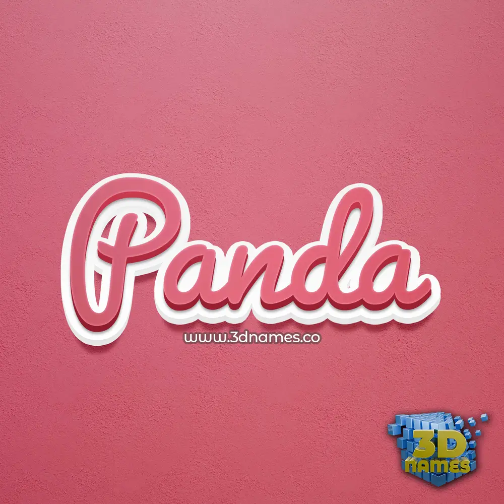 panda in Red Scribble style - 3D name wallpaper