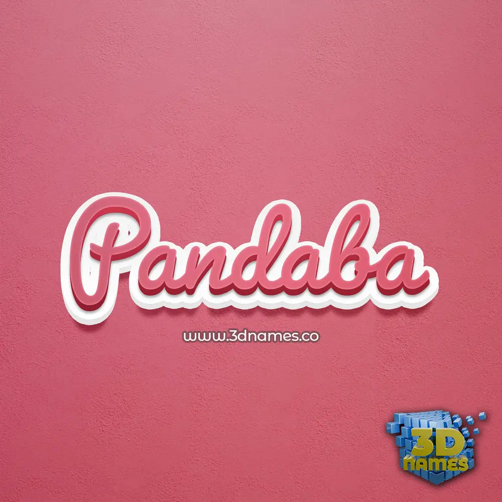 pandaba in Red Scribble style - 3D name wallpaper
