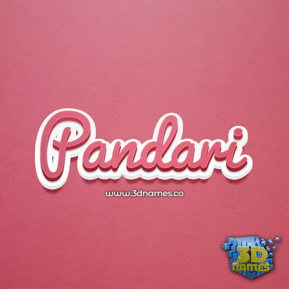 pandari in Red Scribble style - 3D name wallpaper
